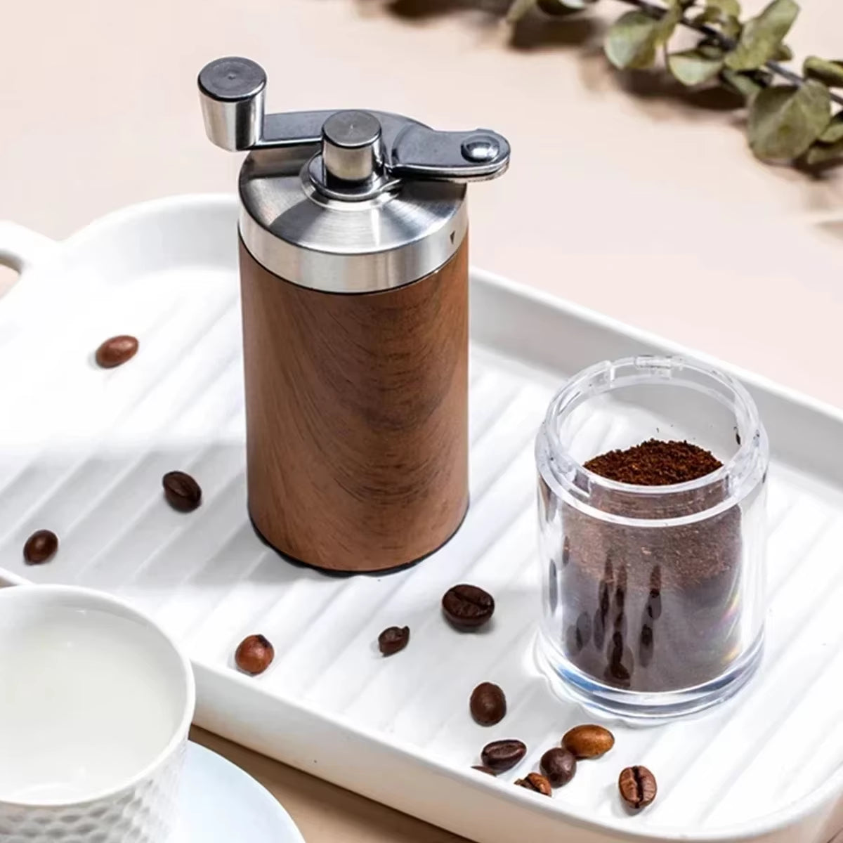 Manual Coffee Grinder, Vintage Hand Crank with Ceramic Burr – image 5