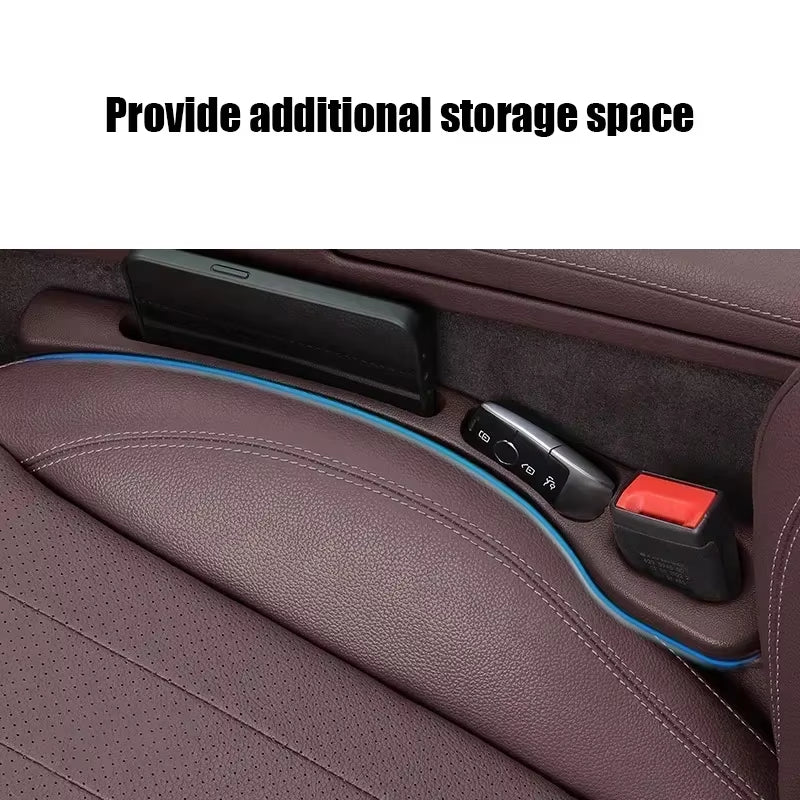 Car Seat Gap Filler 1 Pair - PU Leather Console Side Organizer – image 5