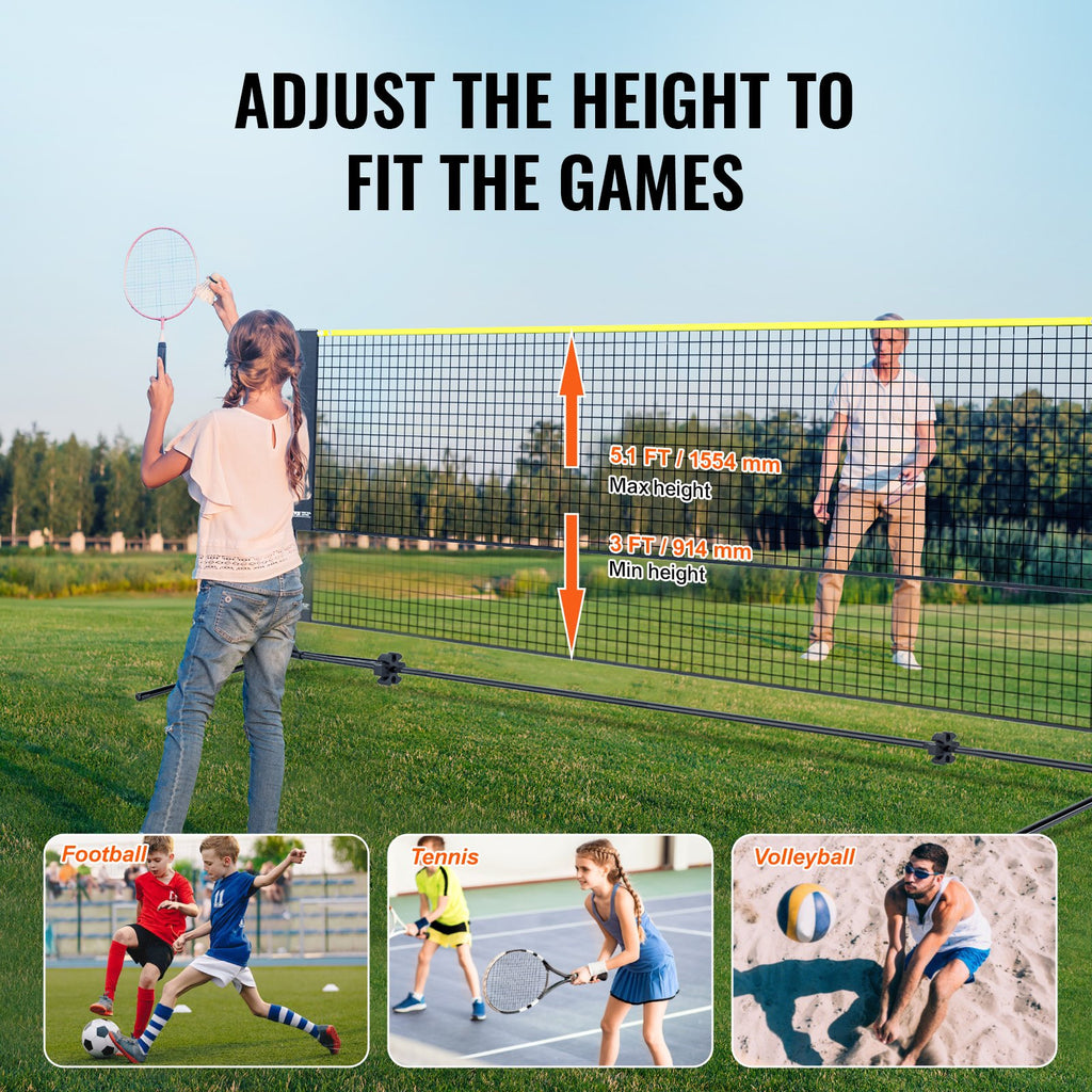 20 Ft Adjustable Badminton And Volleyball Net Set With Rackets – image 5