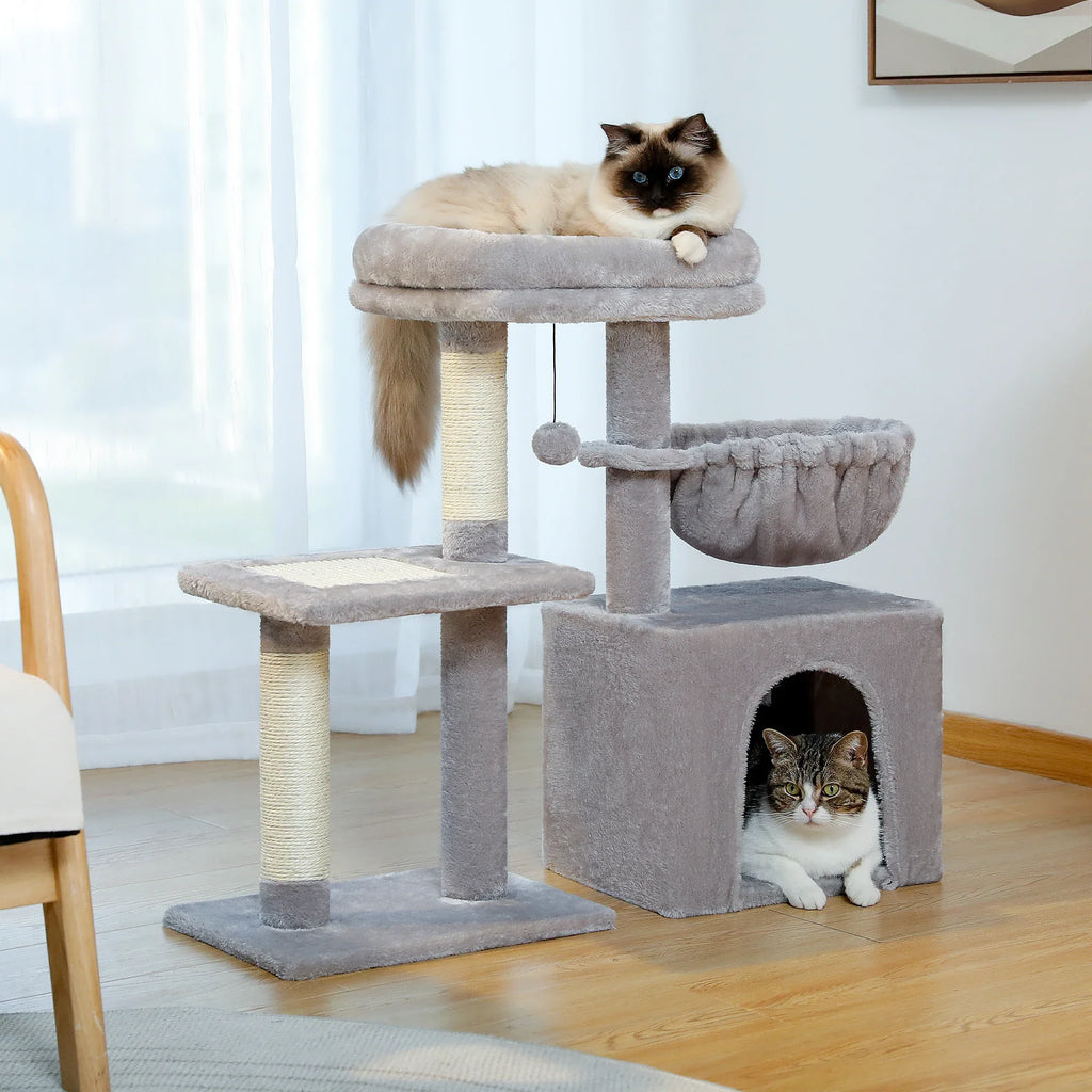 Cat Tree with Hammock & Removable Perch – Indoor Cat Tower – image 9