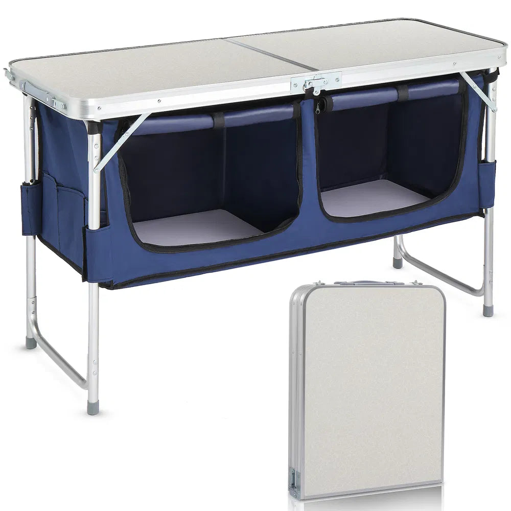 Folding Camping Table 4ft Portable with Storage