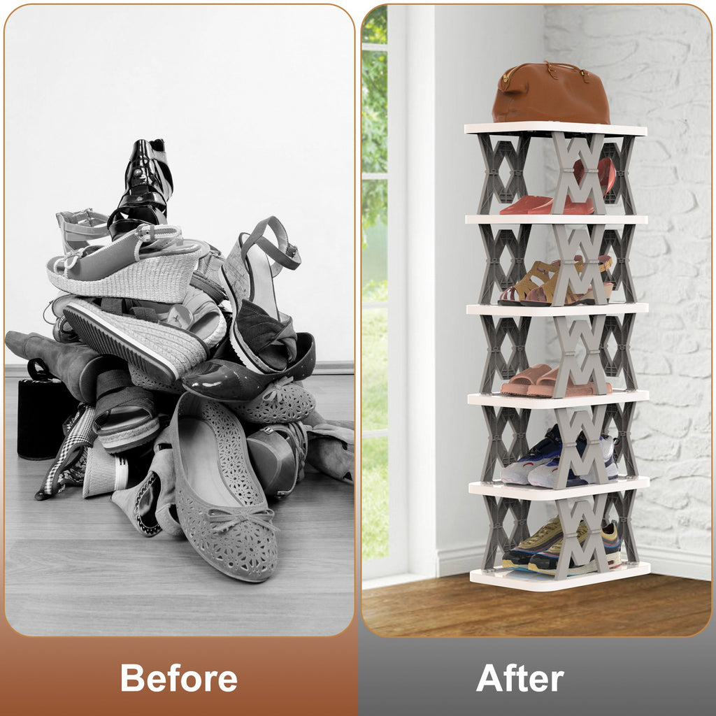 6-Tier Foldable Vertical Shoe Rack – image 5
