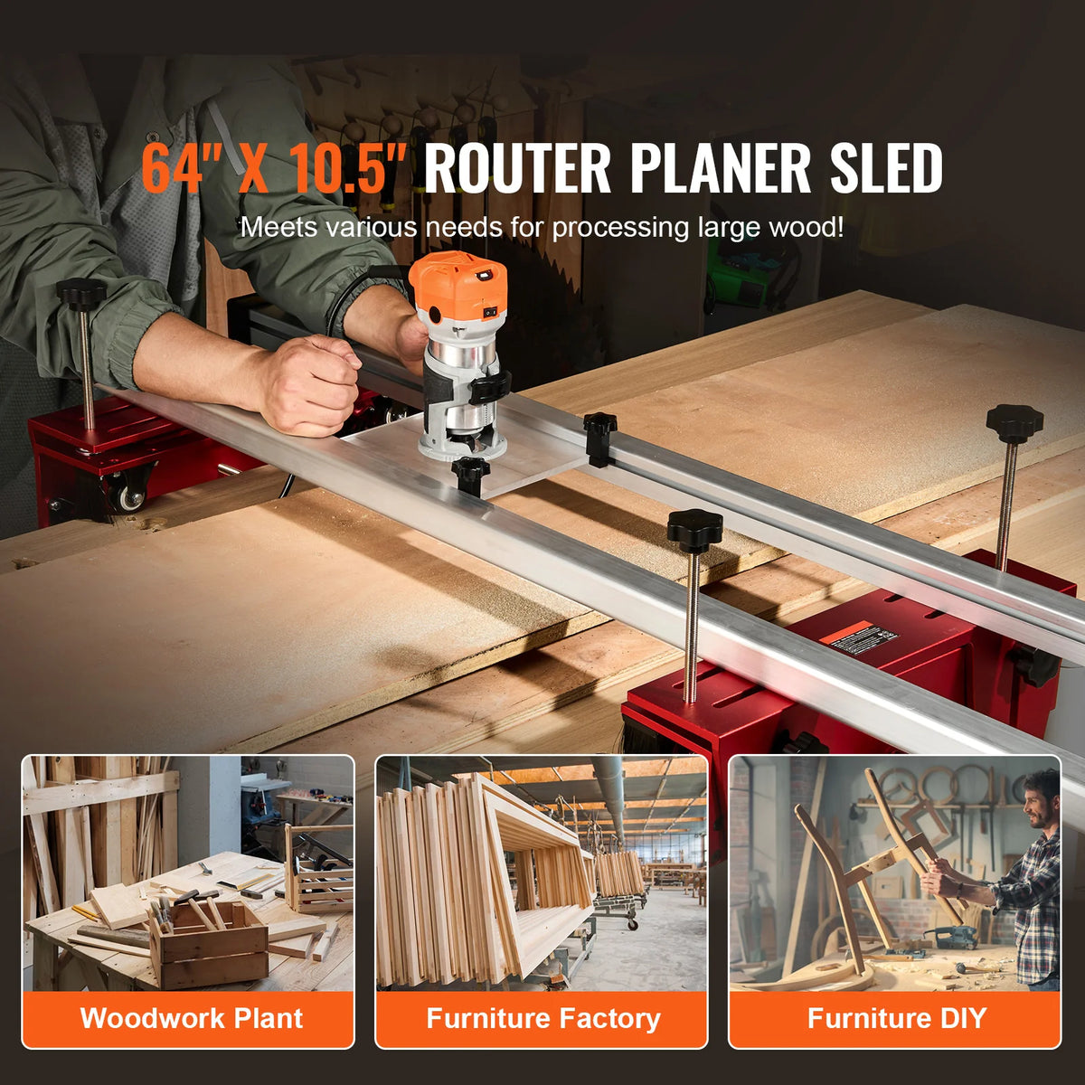 Router Sled Slab Flattening Jig – 60 in Adjustable Aluminum – image 2