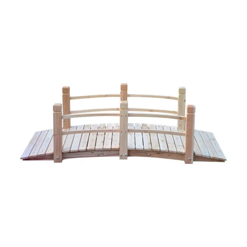Wooden Garden Bridge 5 ft, Arched Fir Wood Footbridge 400 lb – image 5