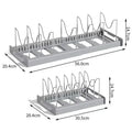 Pan Organizer Rack - Expandable with 7 Adjustable Dividers