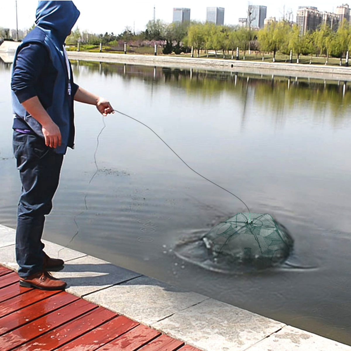 Foldable Fishing Bait Trap Net with 6 Entrances – image 5