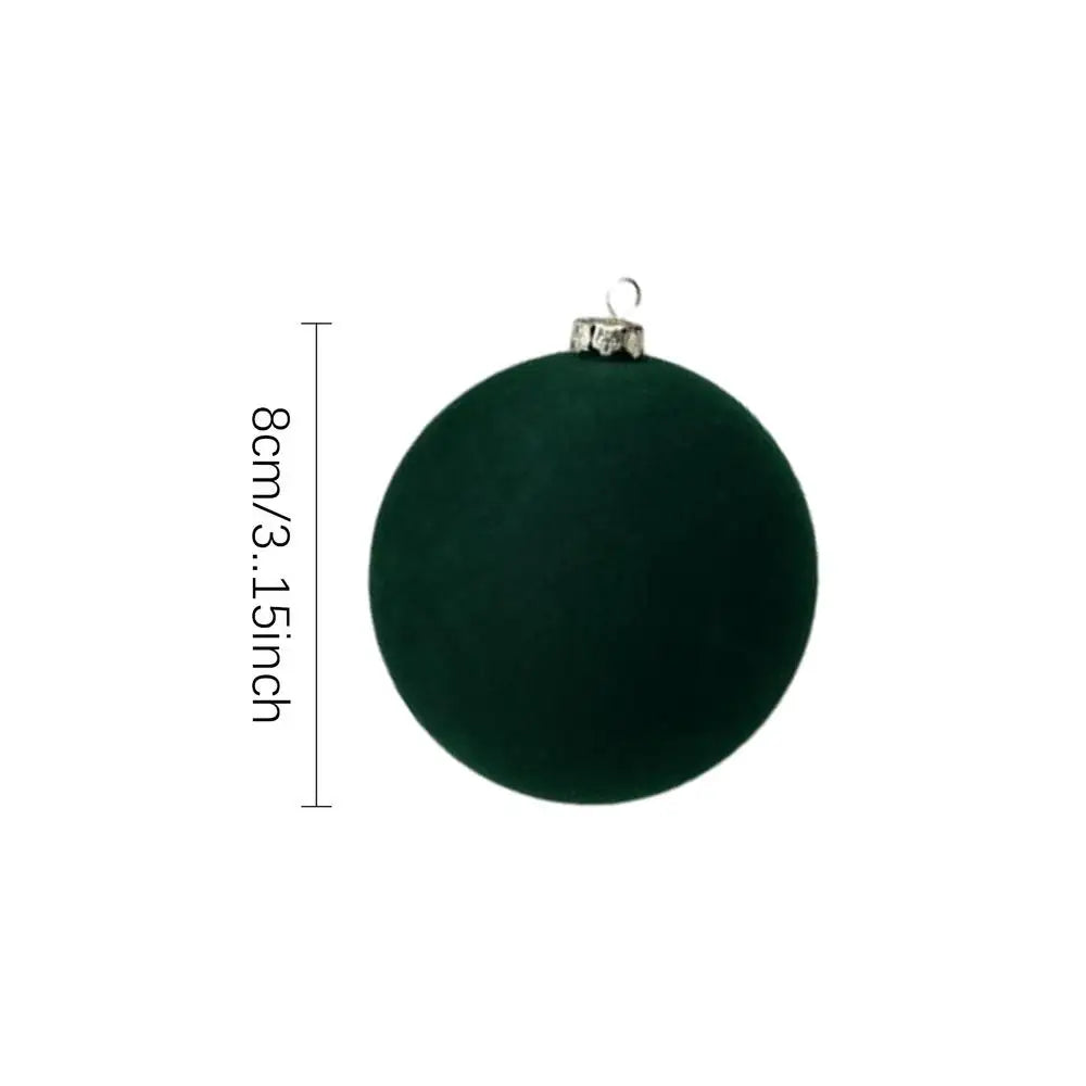 Flocked Christmas Ball Ornaments – 12 Pack, 3.15 in Velvet Baubles