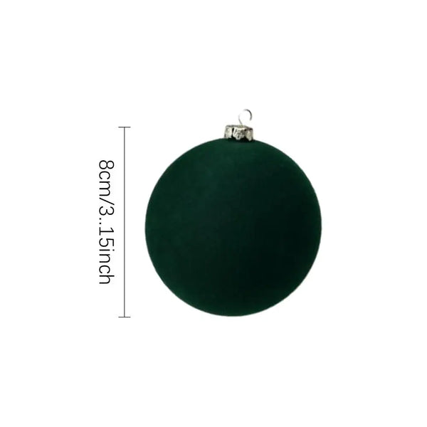 Flocked Christmas Ball Ornaments – 12 Pack, 3.15 in Velvet Baubles