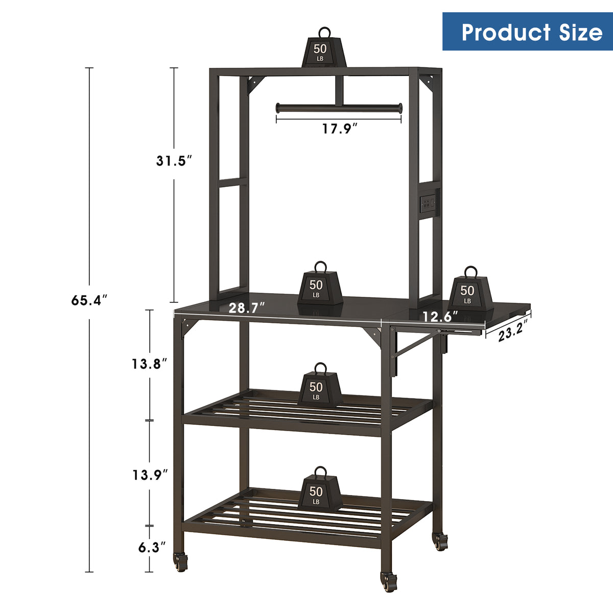 Heavy Duty 3D Printer Workbench with T-Shaped Filament Spool Rack – image 4