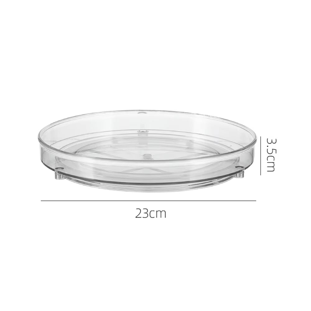 Lazy Susan Turntable Organizer - Clear Rotating Fridge & Pantry Tray
