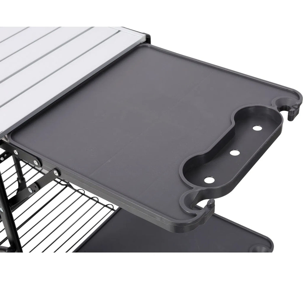 Folding Camp Kitchen Prep Station with Side Shelves and Storage Rack – image 4