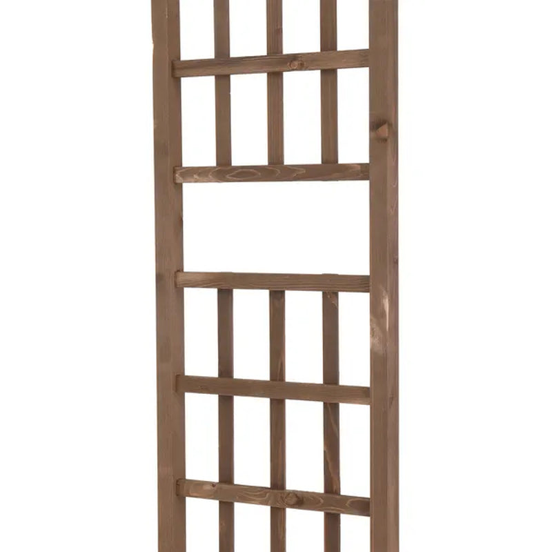 7 Ft Wooden Wedding Arch Arbor With Side Trellis, Dark Brown – image 9