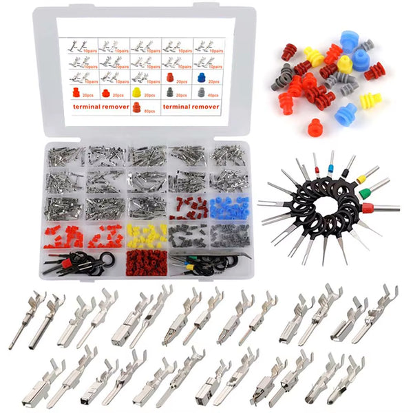 Automotive Terminal Pin Kit – 500 Pc Wire Pins, Seals & Removal Tool
