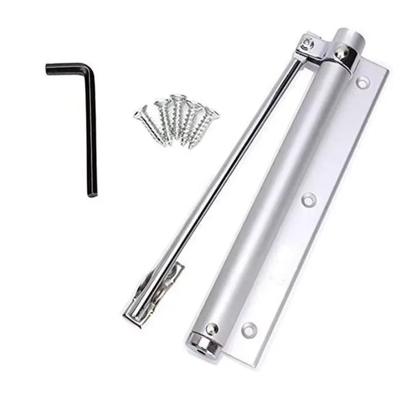 Automatic Door Closer - Adjustable Aluminum Soft Close Spring Hinge, Heavy Duty