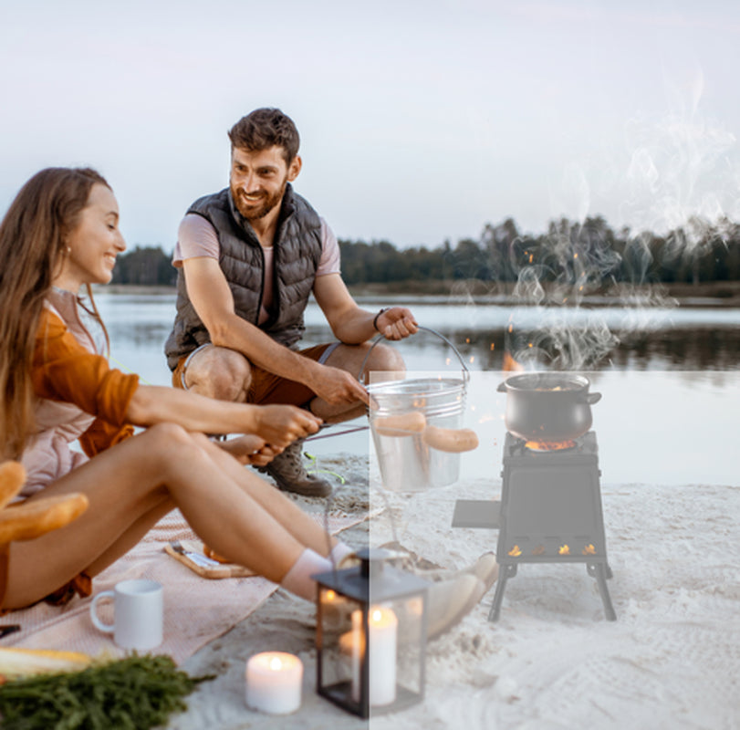 Camping Wood Stove Portable Detachable Iron Panel Fire Box – image 5
