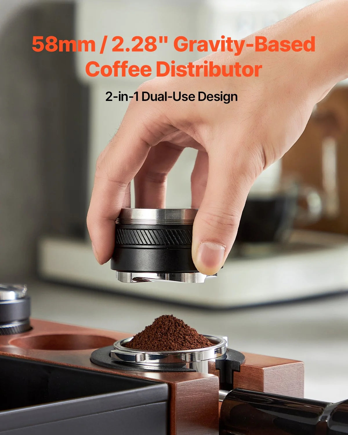 Espresso Distributor 58mm, 2-in-1 Coffee Tamper Stainless Steel – image 4