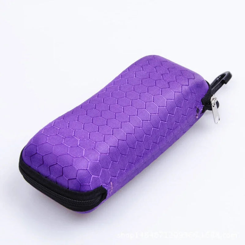 Hard Shell Glasses Case - Honeycomb Zipper Sunglasses Case – image 4