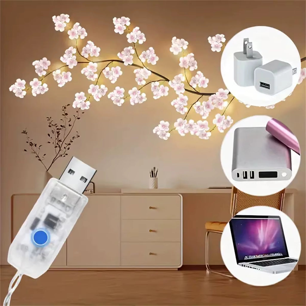 Cherry Blossom LED Branch Lights – 96 LED USB Tree Lamp – image 6
