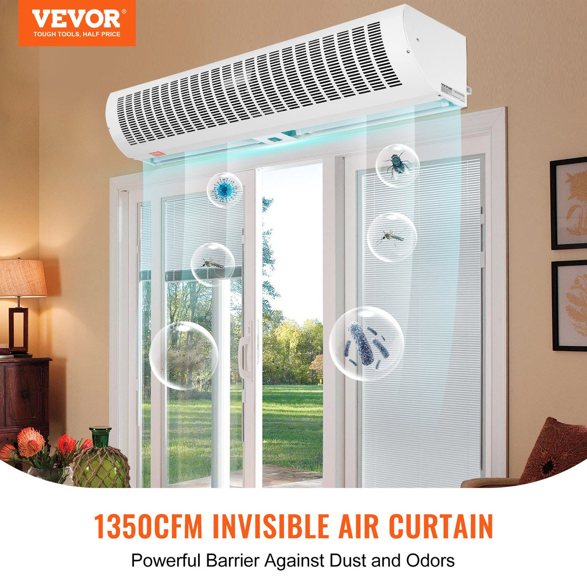42 Inch Over-Door Air Curtain, 1350 CFM, 2-Speed, 110V – image 2