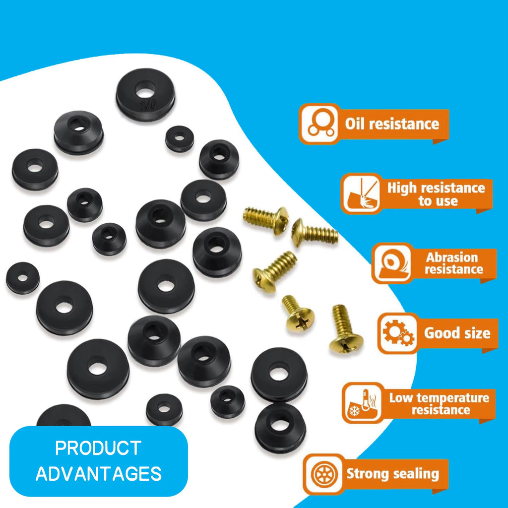 Plumbing Faucet and Hose Bib Washer Assortment Kit 203 Pcs