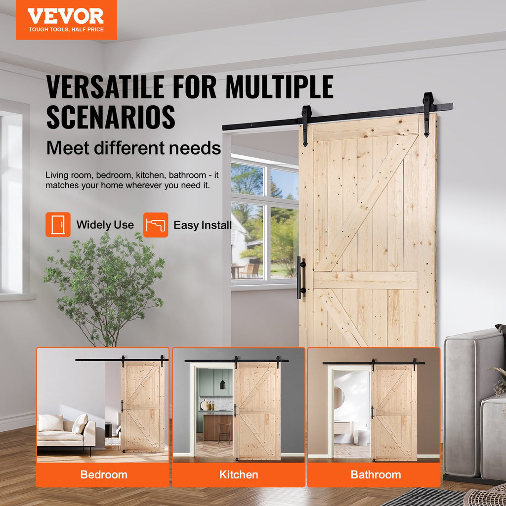 42 x 84 in Wood Sliding Barn Door with Hardware Kit – image 2