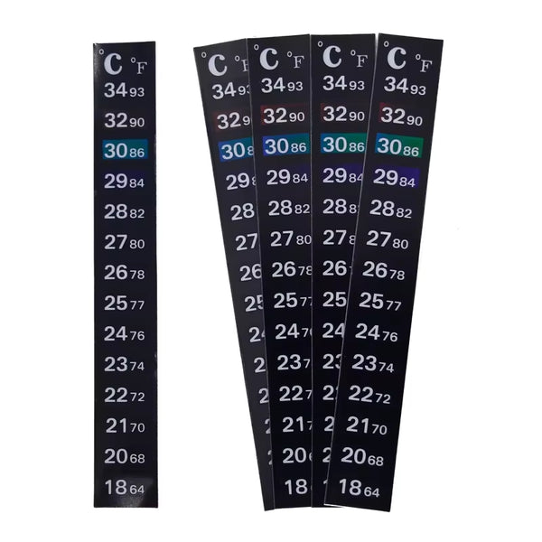 Aquarium Thermometer Strips - Stick-On Fish Tank Temperature Stickers