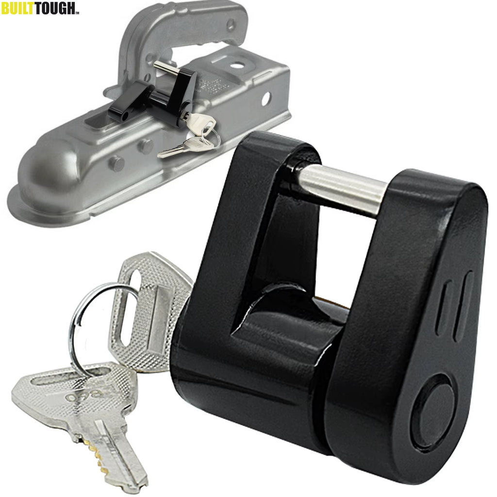 Trailer Coupler Lock, Zinc Alloy Hitch Padlock with 2 Keys