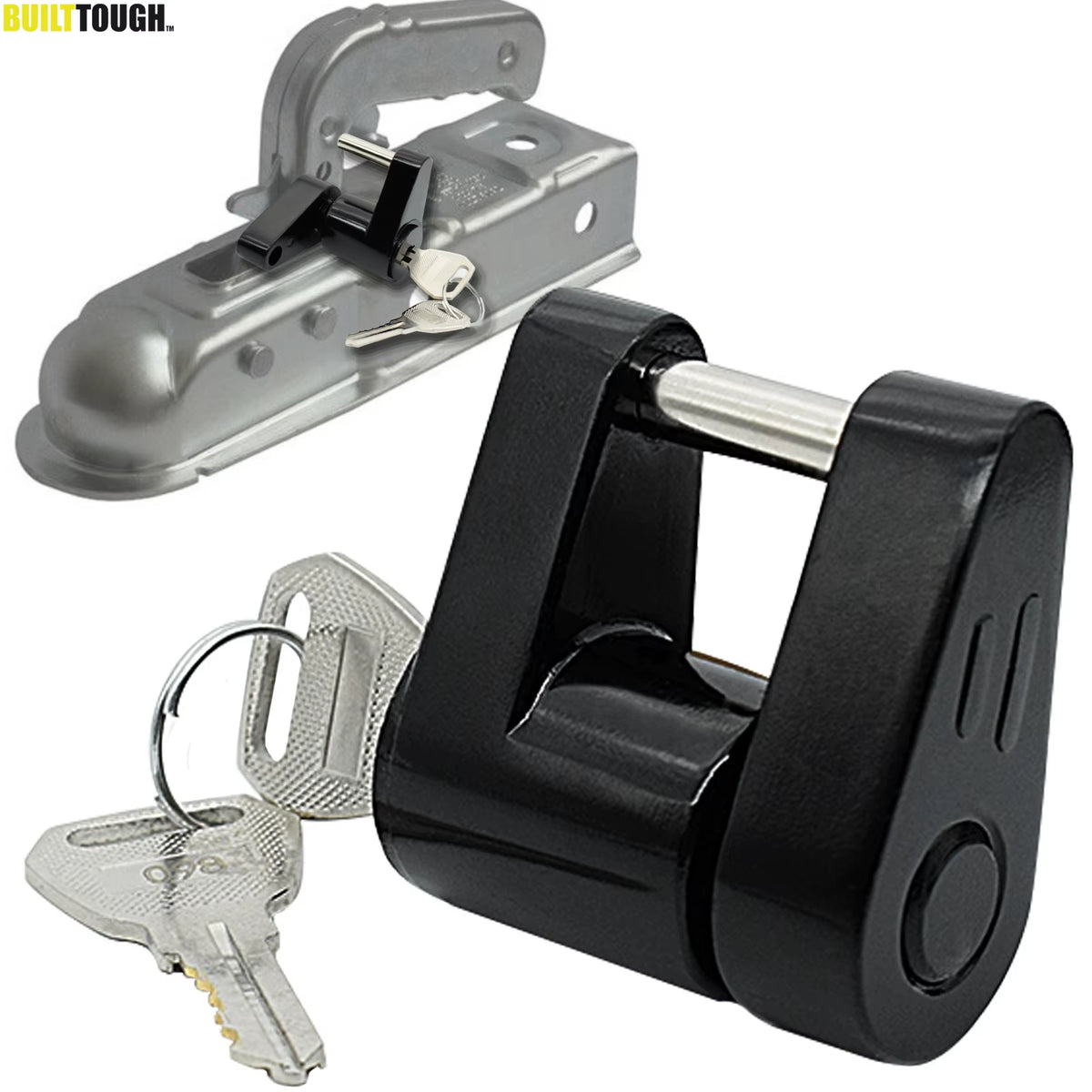 Trailer Coupler Lock, Zinc Alloy Hitch Padlock with 2 Keys