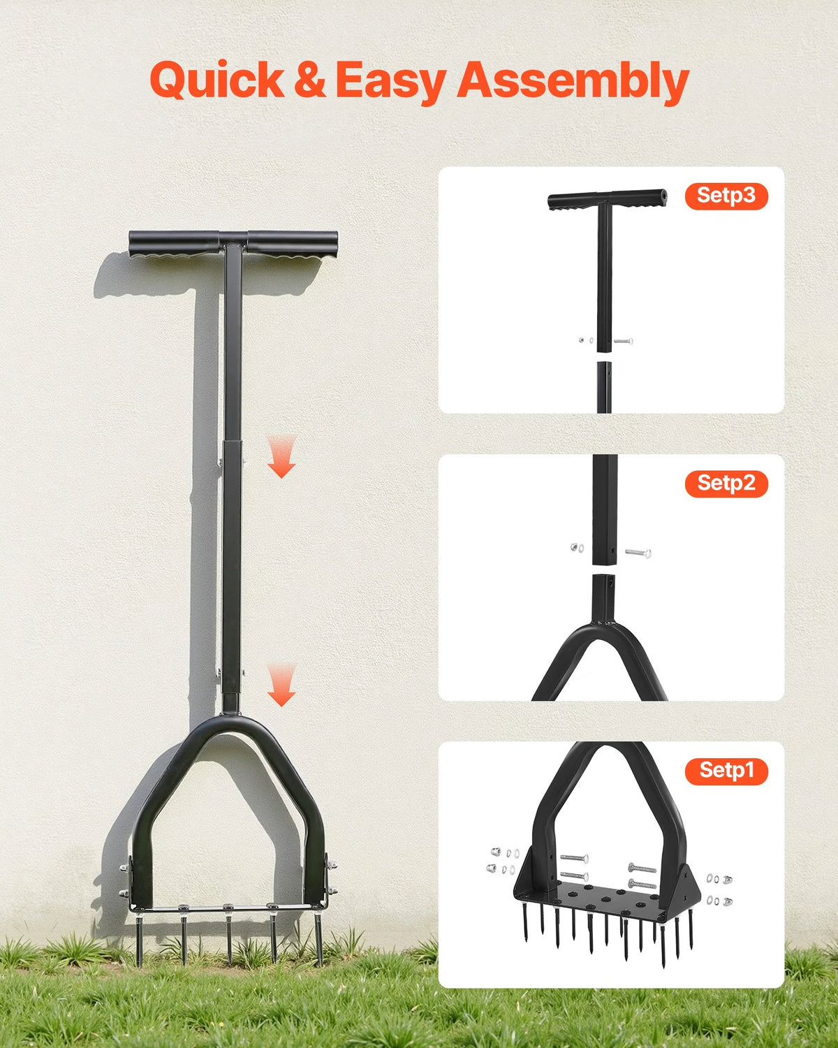 Lawn Aerator - Manual Spike Aerator Tool with 15 Steel Spikes – image 5