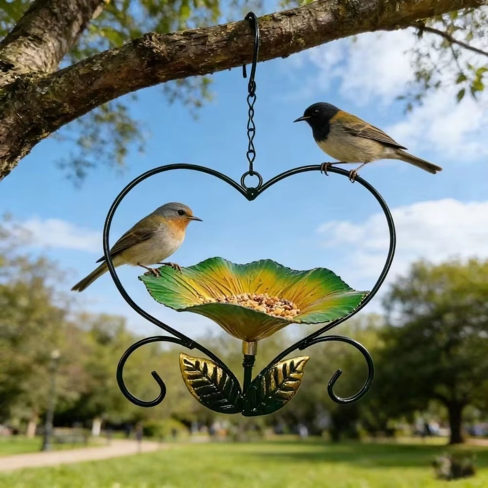 Heart Bird Feeder - Hanging Iron Feeding Station – image 4
