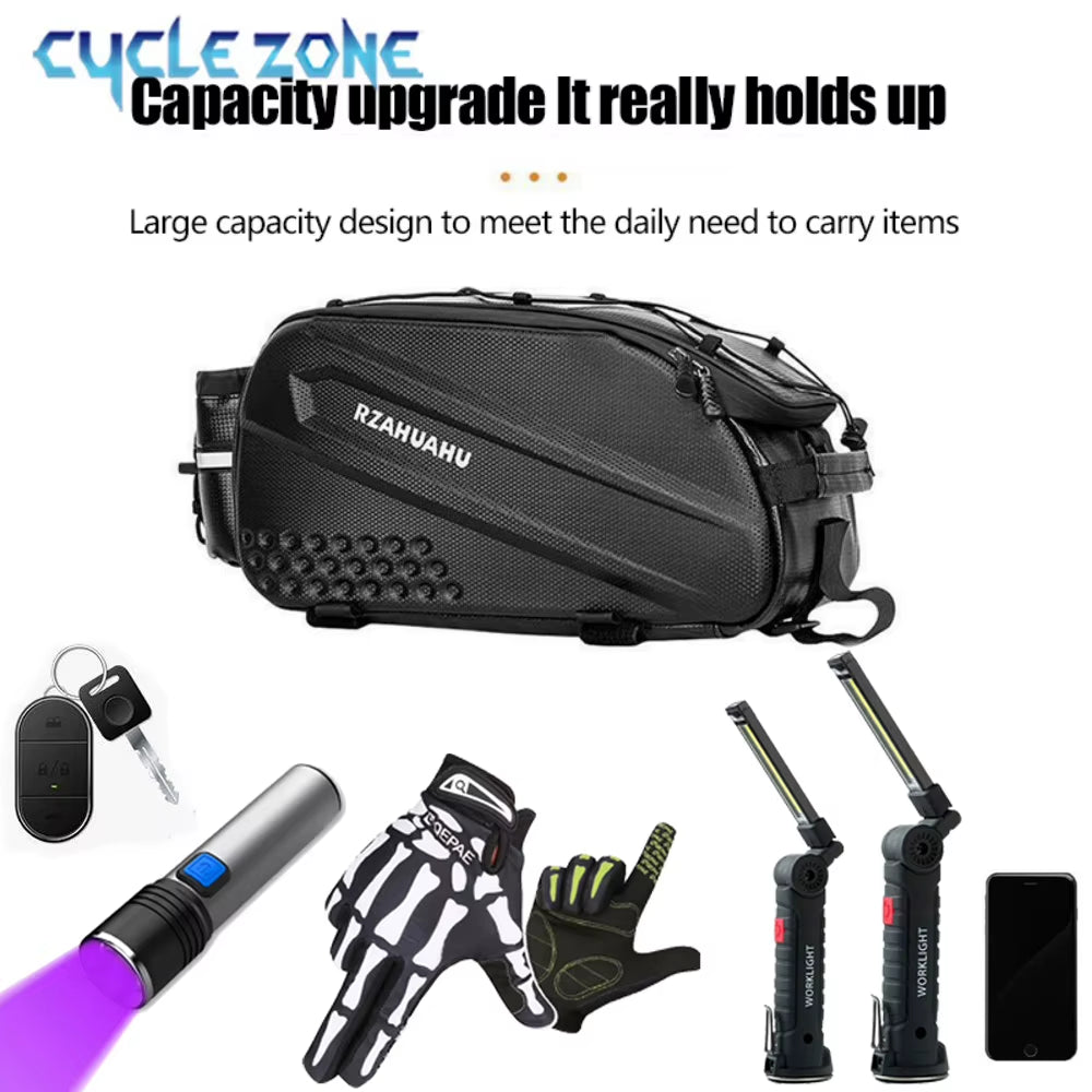 Bike Trunk Bag, Waterproof Rear Rack Bag with Shoulder Strap – image 7