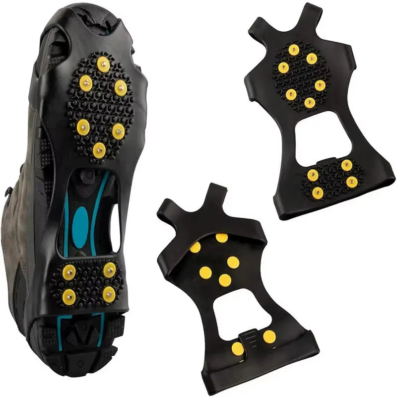 Ice Cleats for Shoes - 10-Stud Snow Grips, 1 Pair