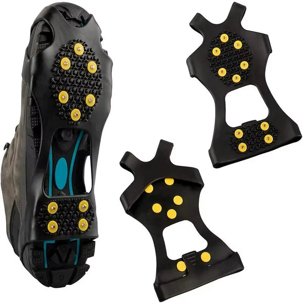 Ice Cleats for Shoes - 10-Stud Snow Grips, 1 Pair