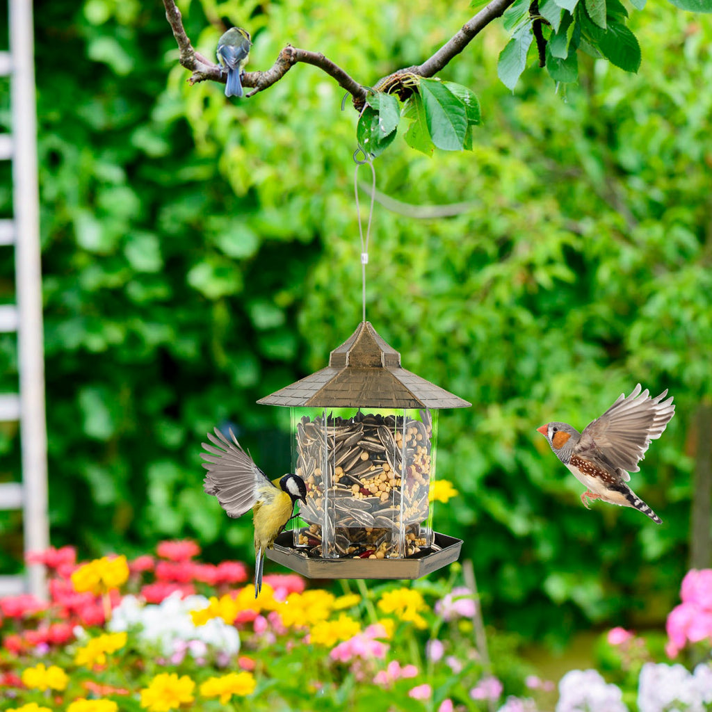 Gazebo Bird Feeder - Hanging 6-Port Wild Bird Seed Station – image 15