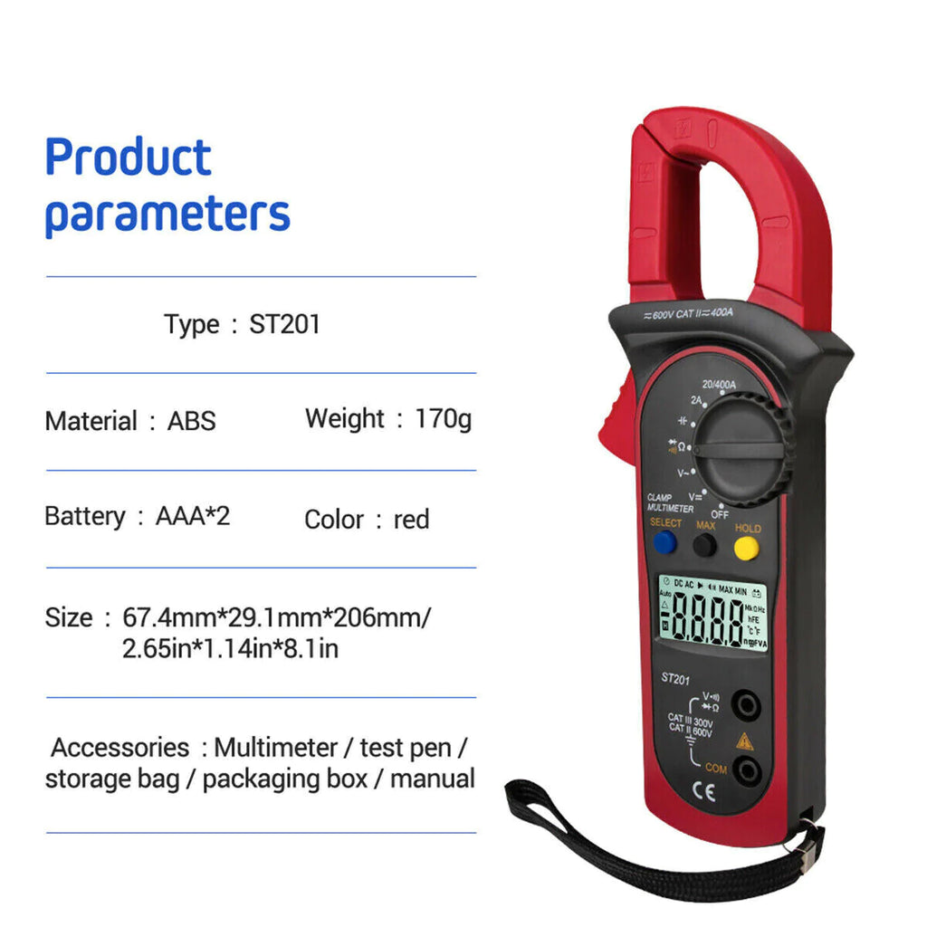 Digital Clamp Meter Multimeter, Auto Range AC/DC Electrical Tester