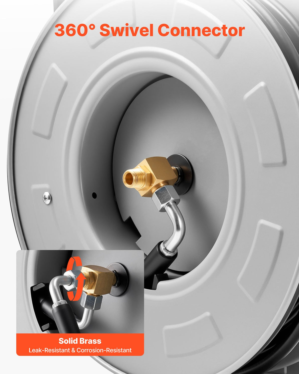 Retractable Pressure Washer Hose Reel 65 Ft Wall Or Floor Mount Steel – image 4