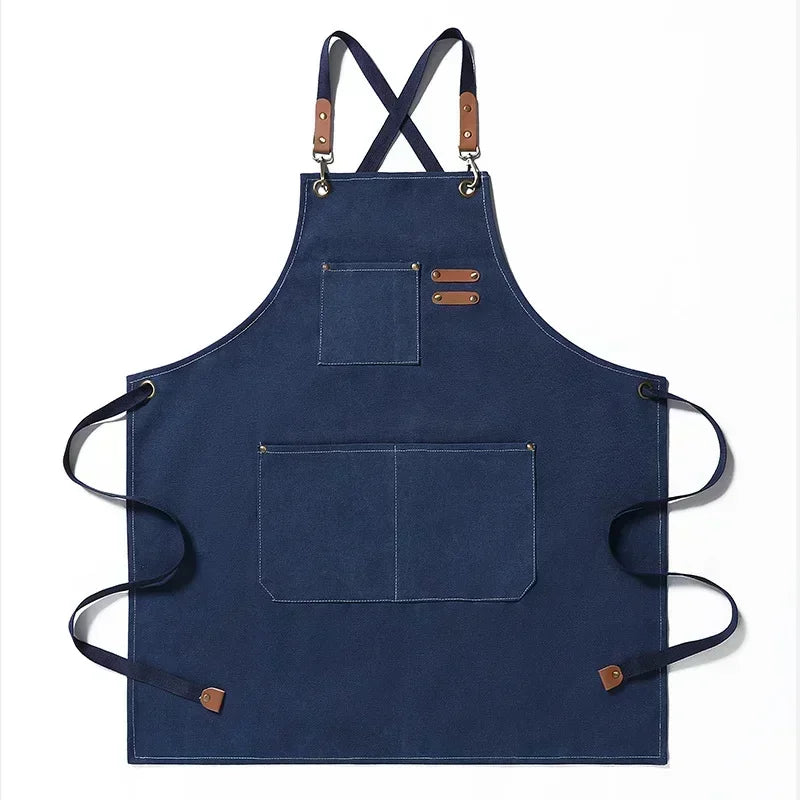 Canvas Work Apron – Cotton Shop and Grill Apron, Unisex
