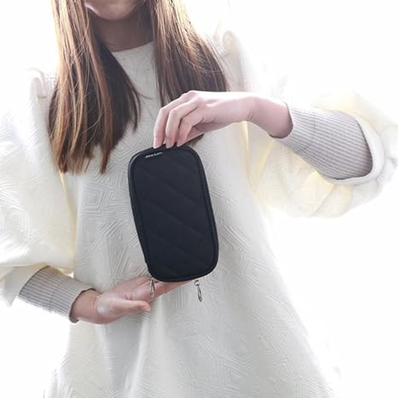 Makeup Bag, Black Geometric Nylon Zipper Cosmetic Pouch – image 3