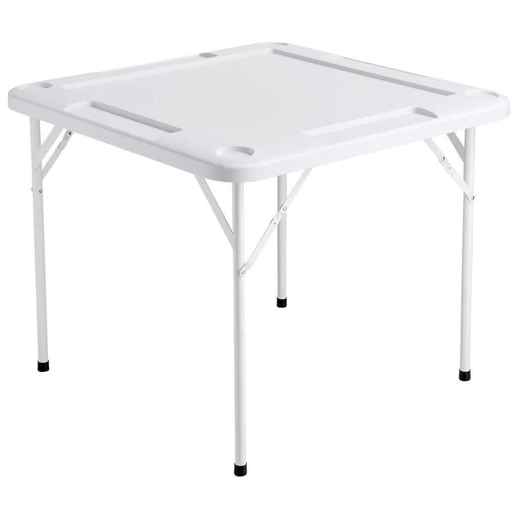Mahjong Table – Folding 4-Player Game Table with Cup Holders, White – image 7