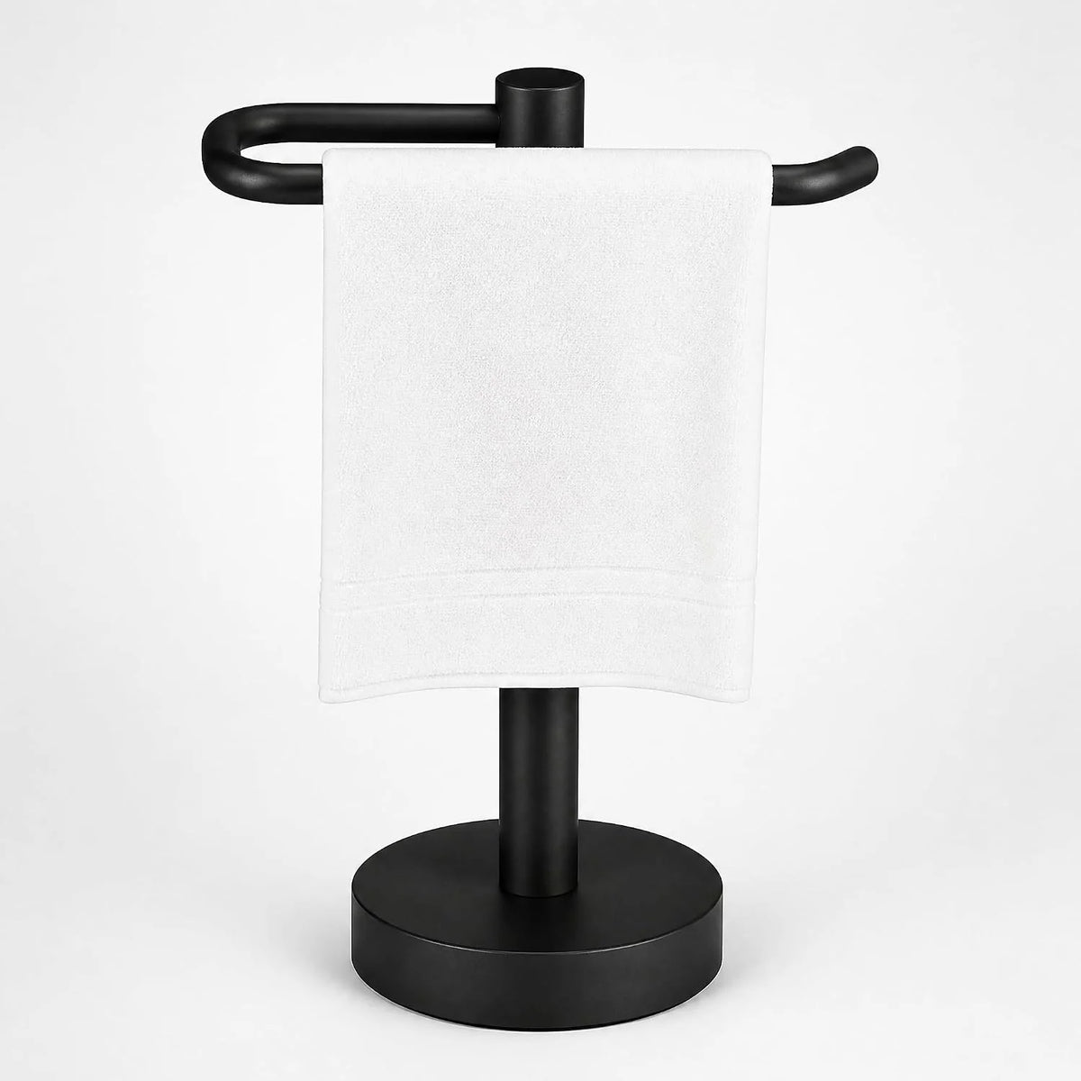 Hand Towel Holder Stand, Free Standing Countertop Rack, Black