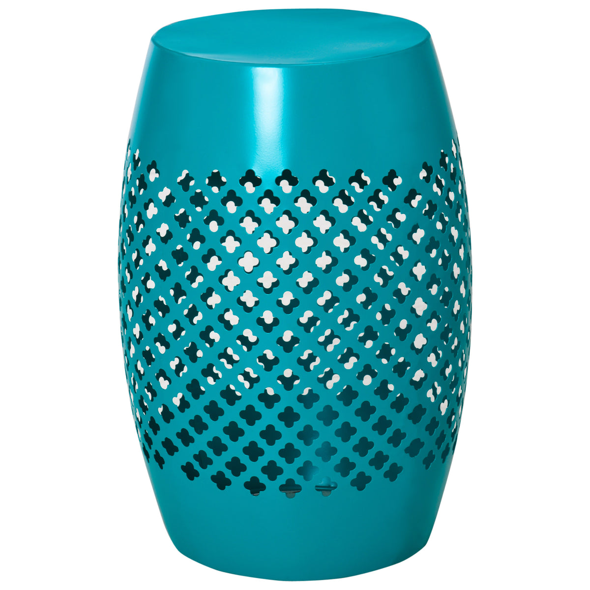 Outdoor Side Table 12 in - Steel Drum Patio End Table, Blue