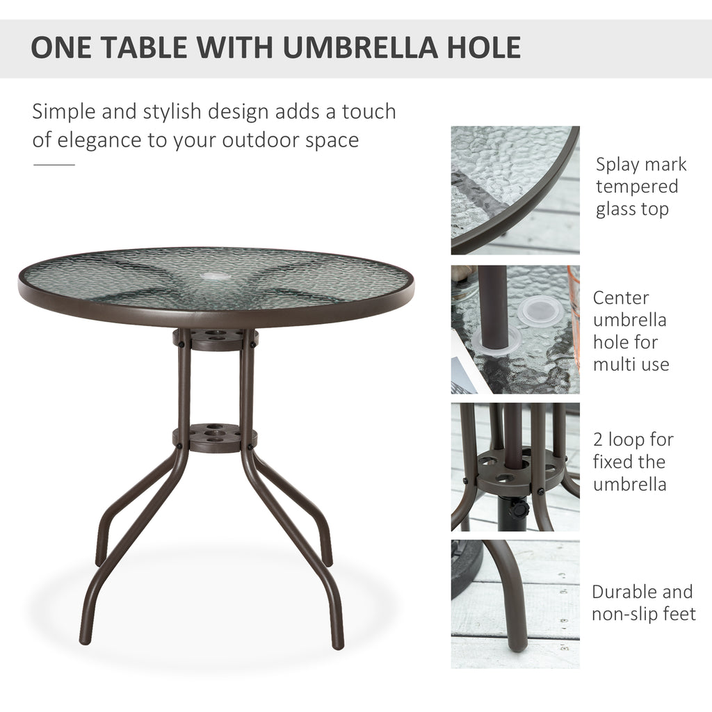 6-Piece Patio Dining Set for 4 with Umbrella and Folding Chairs – image 4