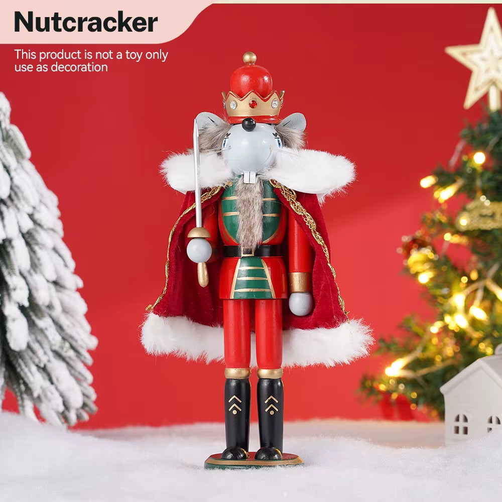 Wooden Christmas Nutcracker Figure 11.8 in Hand-Painted Mantel Decor – image 2