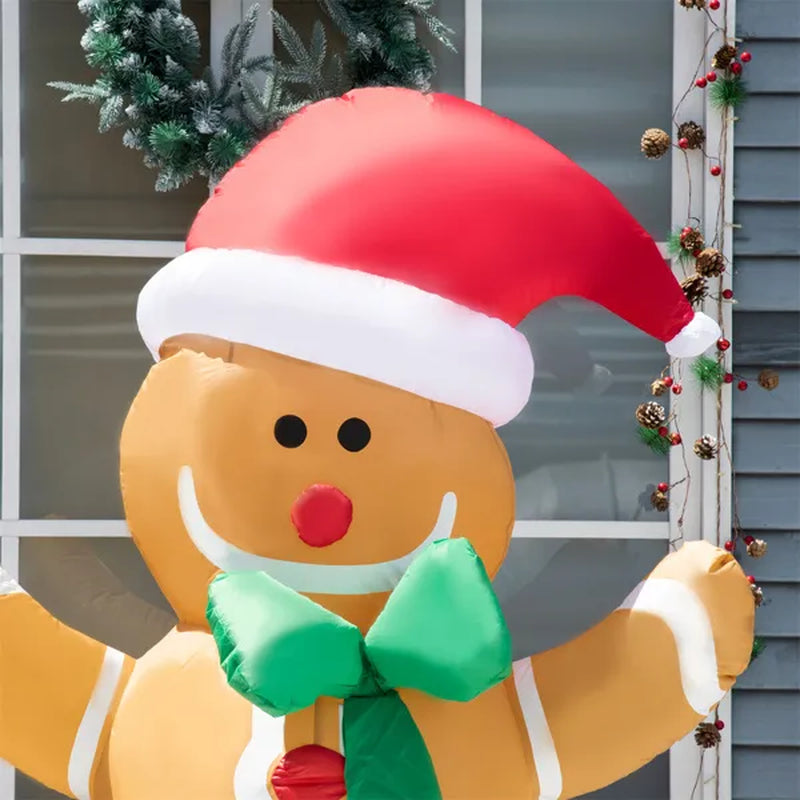 6 Ft Inflatable Gingerbread Man with LED Lights