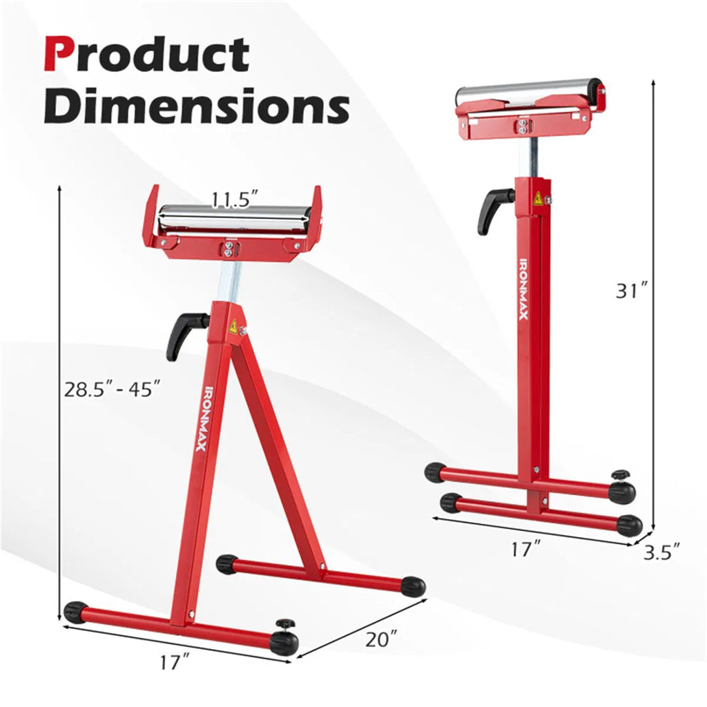 Folding Roller Stand 2-Pack with Edge Guides, 250 lb Each – image 5