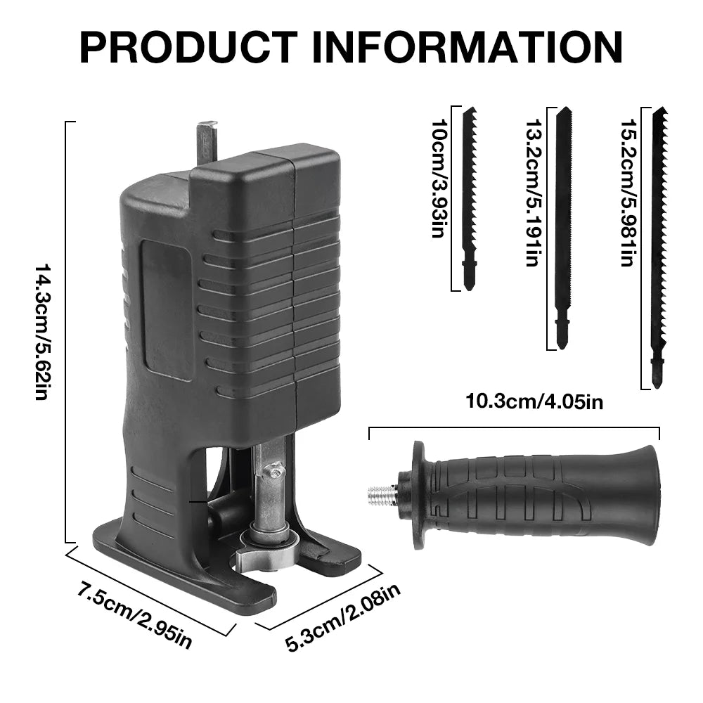Reciprocating Saw Adapter Kit - Turn Your Drill into a Jigsaw for Wood, PVC & Metal
