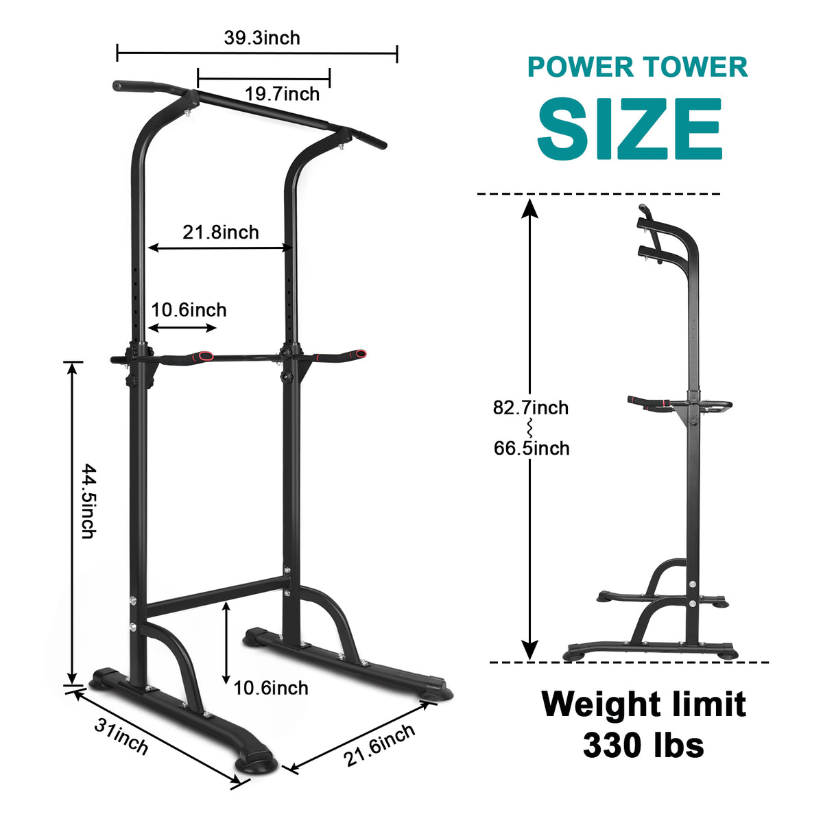 Power Tower Pull Up Dip Station – Adjustable with Sit-Up Bench – image 10