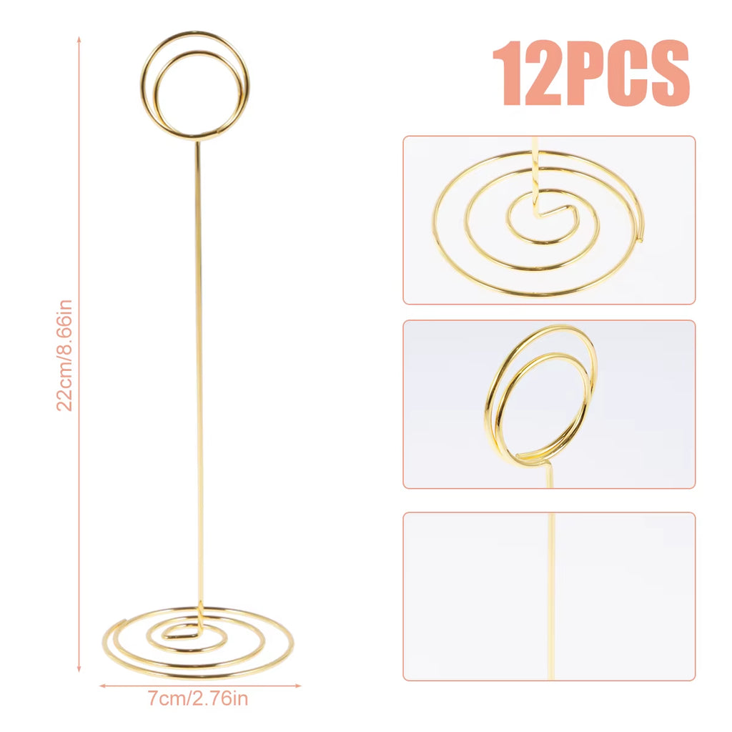 Place Card Holders 36 Pack, Gold Metal Table Number Stands – image 5