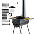 Hot Tent Wood Stove – Portable Camping Stove with 118 in Chimney