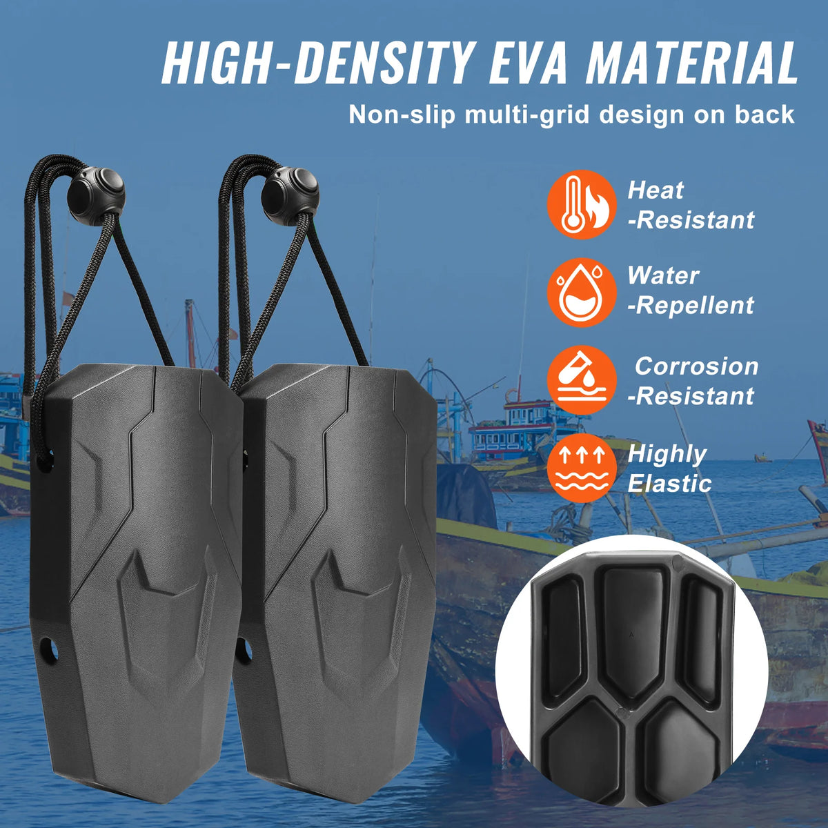 EVA Foam Boat Fenders with Ropes and Storage Bag, 2-Pack – image 3